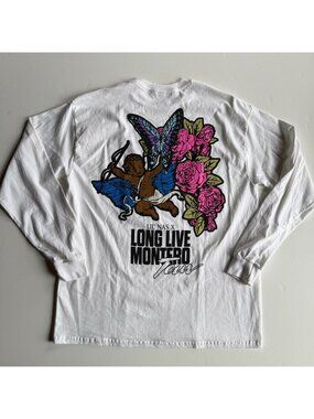 Lil Nas X Long Live Montero Tour Graphic White LS Concert T-Shirt  - Large